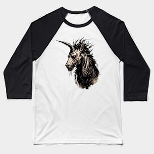 Creepy Unicorn Baseball T-Shirt